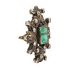 Victorian-Era Brooch With 3.12 Carat No Oil Colombian Emerald & Old Cut Diamonds