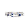 Vintage 12 Carat Blue Sapphire and Diamond Art Deco Open Bracelet in Platinum