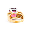 Vintage 13.50 Carat GIA Certified Purplish-Pink Tourmaline and Diamond 18K and Platinum Ring