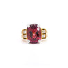 Vintage 13.50 Carat GIA Certified Purplish-Pink Tourmaline and Diamond 18K and Platinum Ring