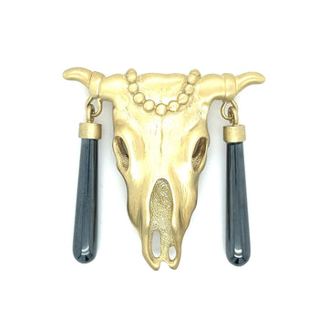 Vintage 14K Brushed Yellow Gold MIGNON FAGET signed Dead Bull Brooch or Pendant – Assay Jewelers