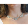 Vintage 17.6 Carat Round Diamond Pave Choker Necklace