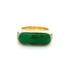 Vintage 18K Yellow Gold Horizontal Bezel Set Jadeite Jade Ring