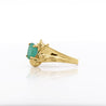 Vintage 1.44 Carat Oval Cut Emerald in 14K Gold Textured Statement Ring