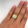 Vintage 1.5 Carat TW Bezel and Channel Set Natural Diamond Mens Ring in 18K Gold