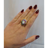 Vintage 22K Enamel and Gold "Auspice Maria" Saint Mary motif Christian Ring