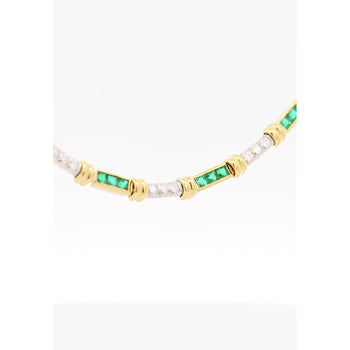 Vintage 4 Carat Channel Set Colombian Emerald & Diamond Chocker Necklace – Assay Jewelers