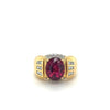 Vintage 4.5 Carat Oval Natural Rubellite Tourmaline & Diamond 18k Ring