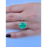 Vintage 6.88 carat Colombian Emerald in 14k yellow gold ring