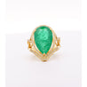 Vintage 9 Carat Pear Cut Zambian Emerald & Diamond Halo Ring Jacket in 18K Gold