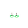 Vintage Art Deco Jadeite Jade, Diamond & Sapphire Drop Earrings in 14K