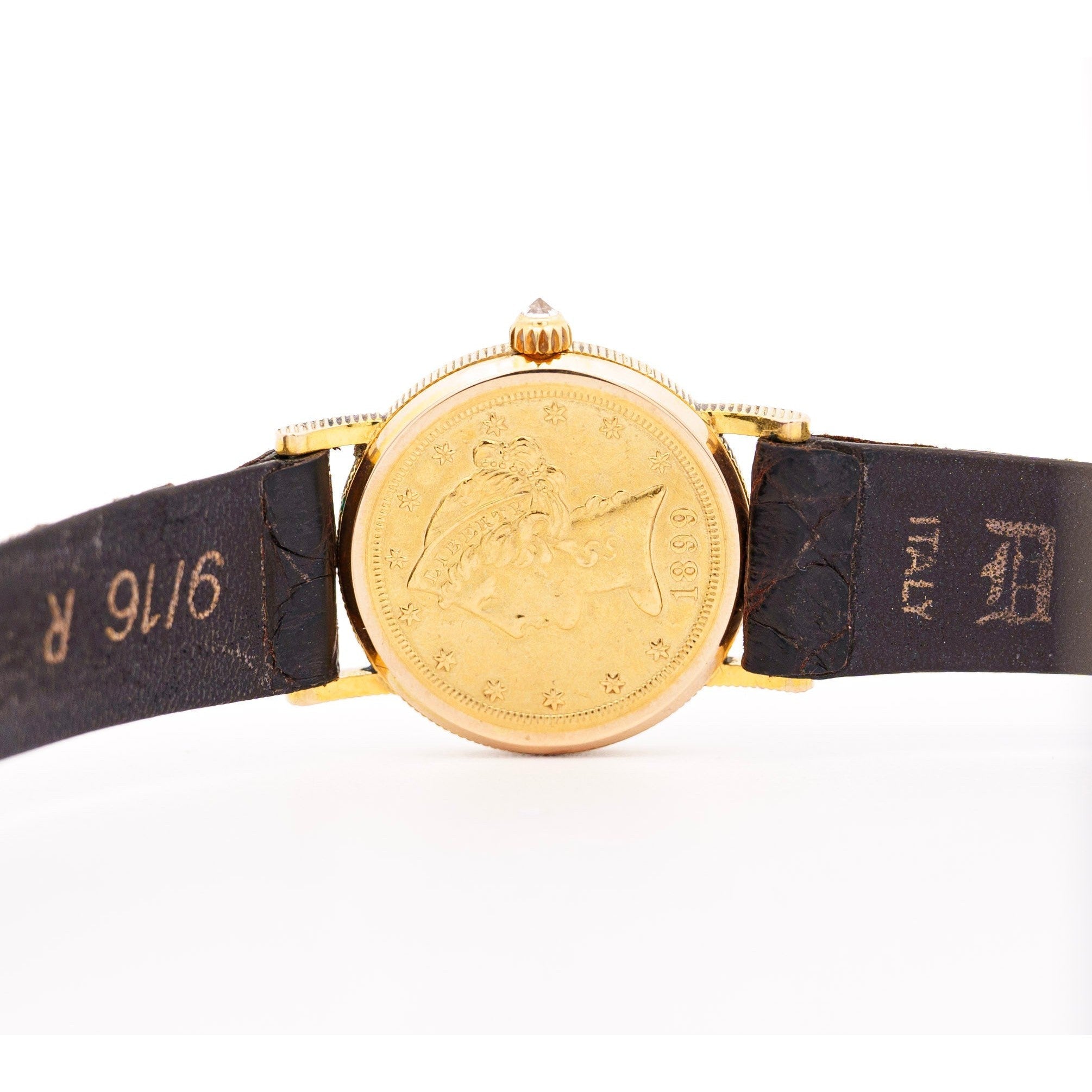 Vintage Corum 1899 5-Dollar USA Gold Coin Watch Face in Original Box with Crocodile Strap