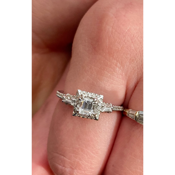 Vintage Dainty Emerald Cut Natural Diamond Ring in 18K White Gold – Assay Jewelers