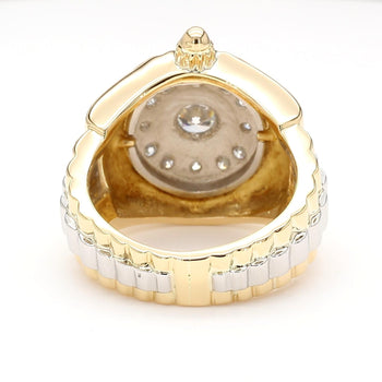 Vintage Diamond Platinum and 18K Gold Unisex Watch Face Ring – Assay Jewelers