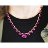 Vintage GIA Certified 120 Carat Pear-Shape Pink Rubellite Tourmaline Necklace in 22k Yellow Gold