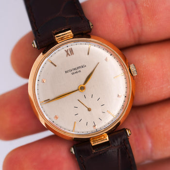 Vintage Patek Philippe 18K Gold 35mm Manual Wind Watch on Leather – Assay Jewelers