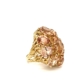 Vintage Pear Shape Tourmaline Cluster Ring in 14k Gold – Assay Jewelers