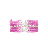 Vintage Platinum Diamond & Pink Sapphire Bead Bracelet