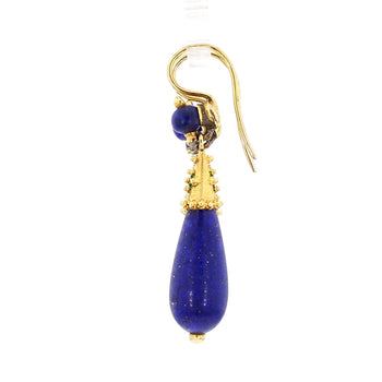 Vintage Retro Lapis Lazuli 18K Gold Drop Earrings – Assay Jewelers