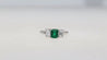 1.07 Carat Square-Cut Emerald and Diamond Three Stone Platinum Ring