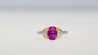 GIA Certified 2.42 Carat Purplish Pink Sapphire & Diamond Three Stone Ring