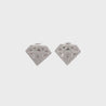 Diamond Shaped 2 CTTW Diamond Stud in 18K White Gold Earrings