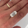 GIA Certified 5.36 Carat Emerald Cut Diamond East West Bezel Unisex Ring