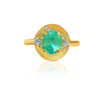 Ring زمرد كولومبي بقطع بيضاوي – Assay Jewelers